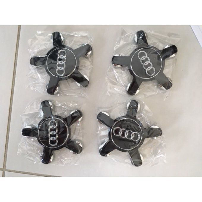 4 caches roues étoile AUDI noir