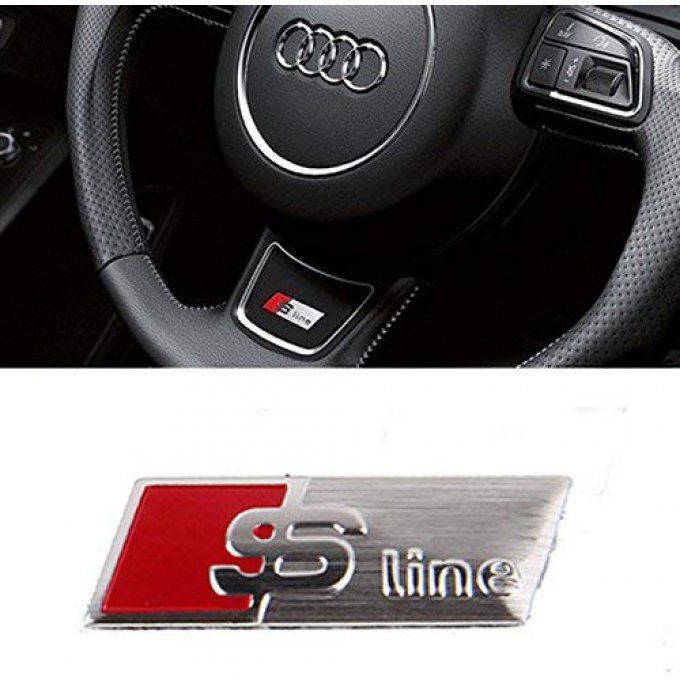 logo Audi s line volant chrome mat