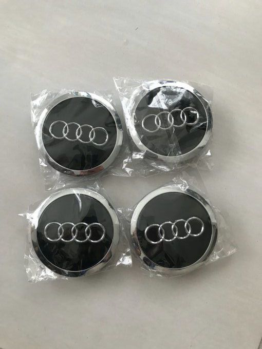 4 caches roues AUDI 69 mm noir